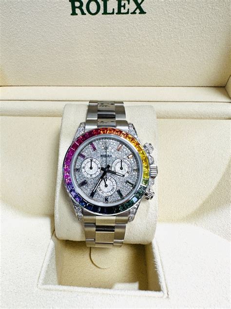 coppia rolex diamanti arcobaleno